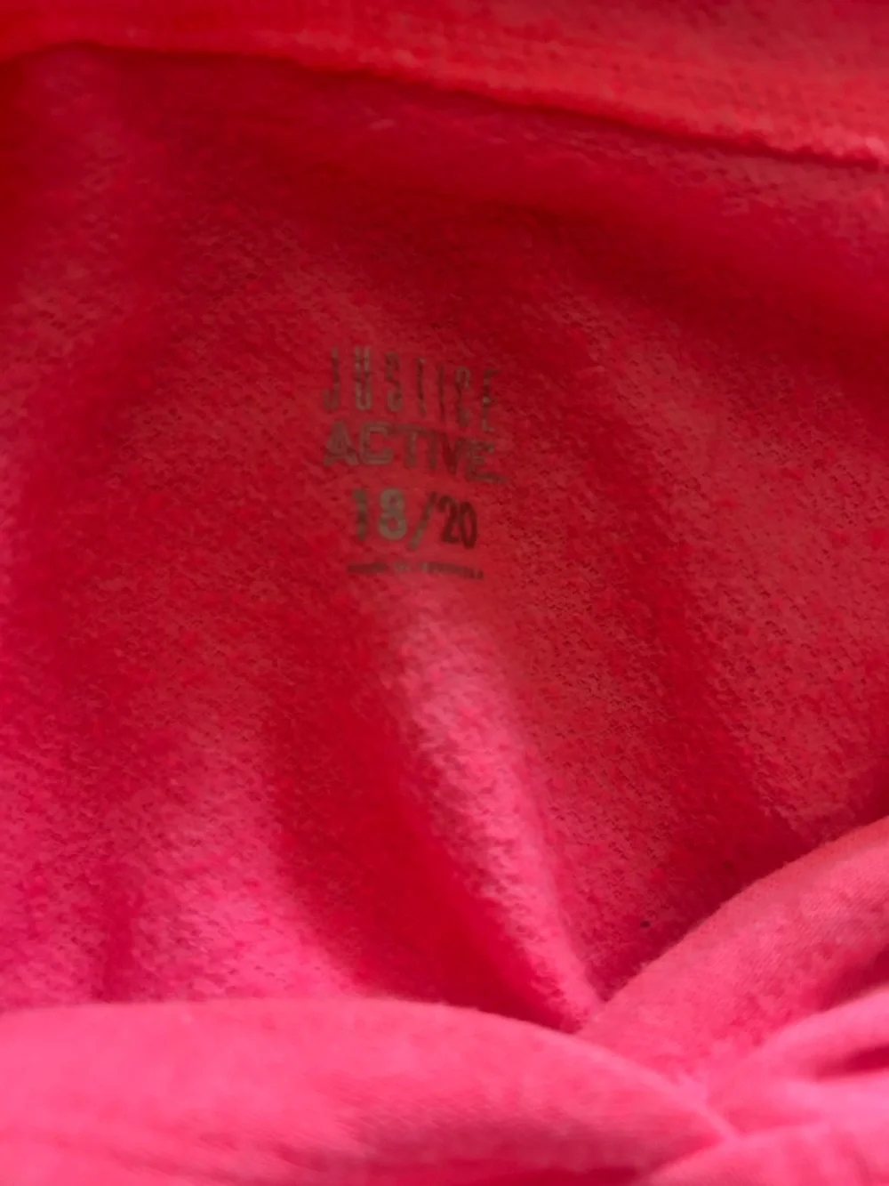 Justice  Girls Bright Pink Hooded Pullover & Gray Graphic Long Sleeve Top 18/20